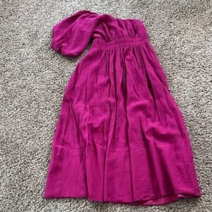 Showpo One-Shoulder Maxi Dress in Fuchsia